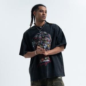 Hangover t-shirt Dennis Rodman top retro cartoon tee in black