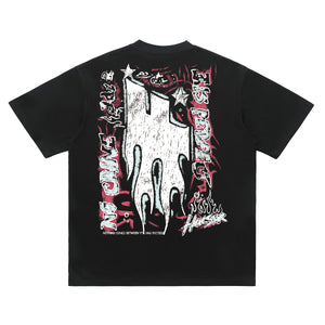 Gangster graffiti t-shirt hell slogan top in white