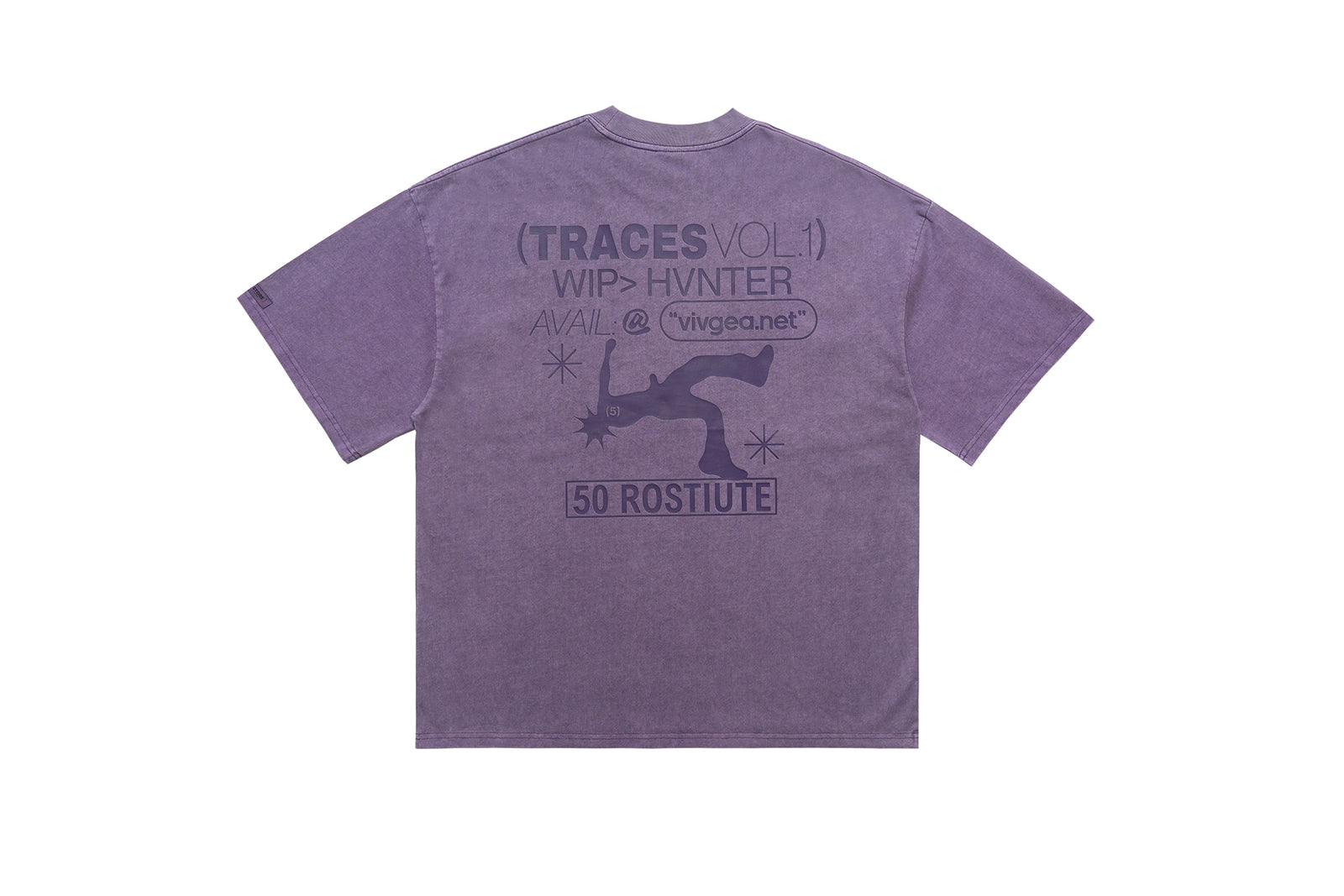 Punk print t-shirt mohawk top spiky hair tee in Purple