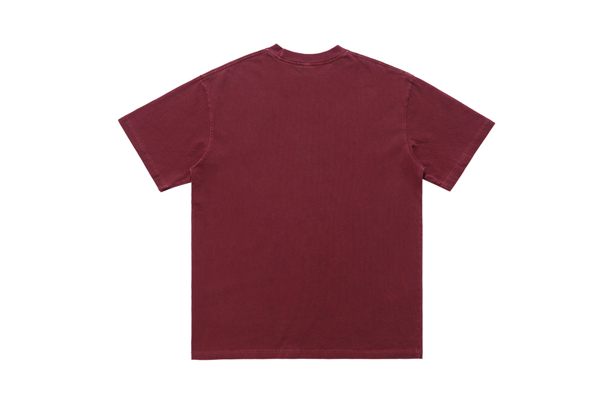 Money slogan t-shirt praying hands top cross print tee in red