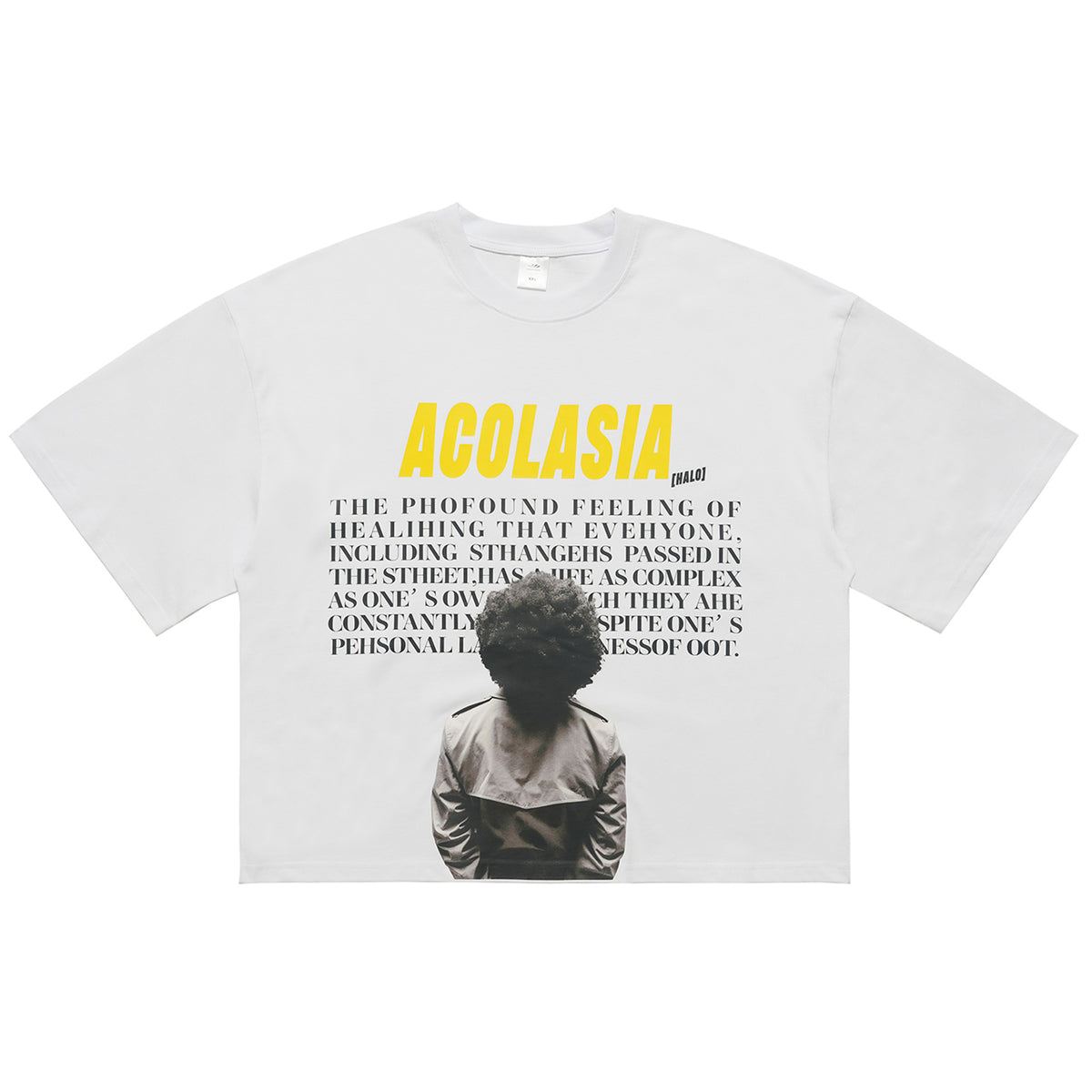 Disorder t-shirt psyhedelic top Acolasia slogan tee in black