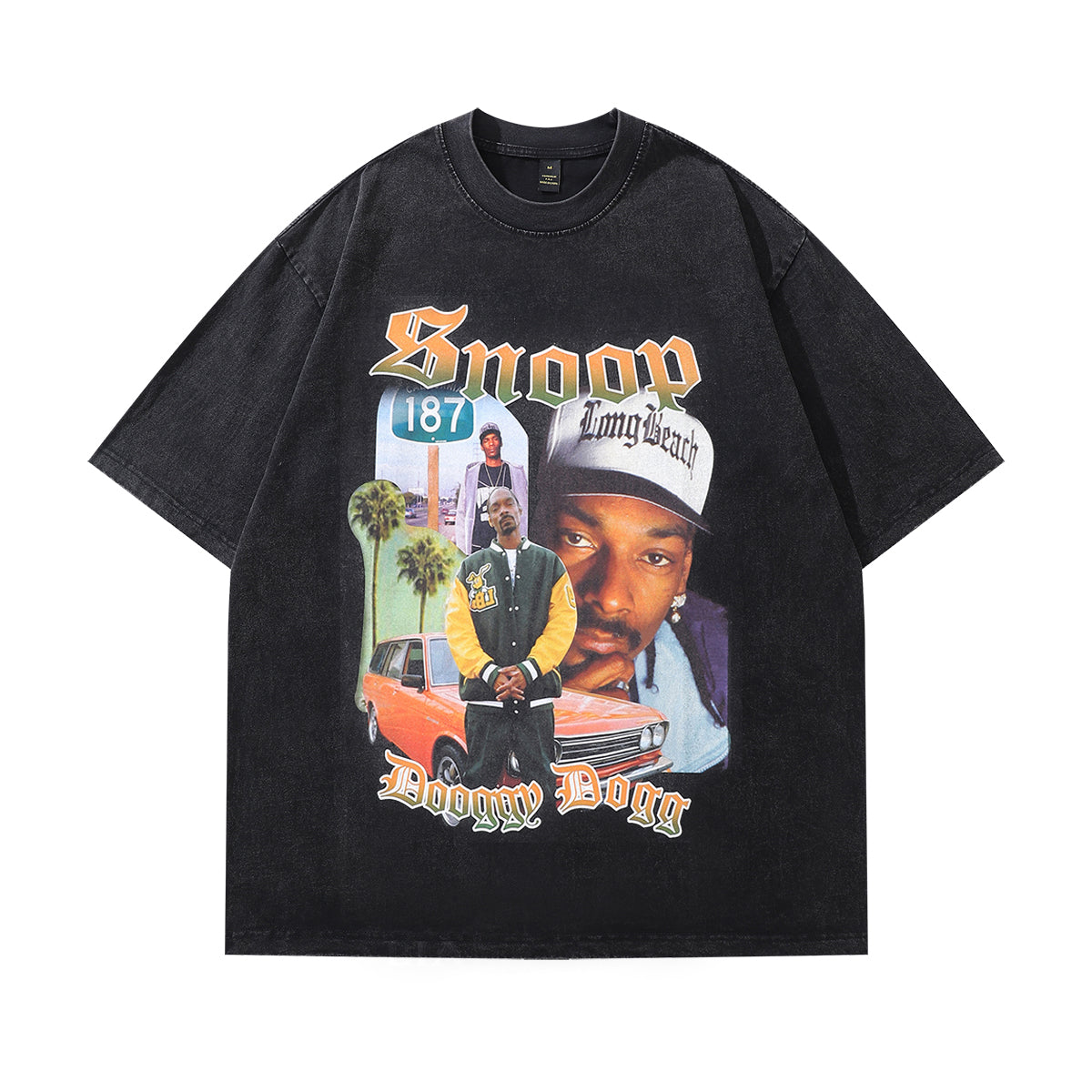 Vintage Snoop t-shirt hip-hop tee retro Dogg rapper top in grey