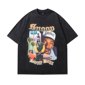 Vintage Snoop t-shirt hip-hop tee retro Dogg rapper top in grey