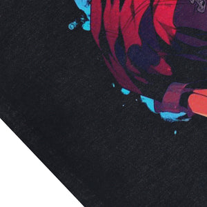 Anime boy hero sleeveless t-shirt vintage Japanese vest retro cartoon tank top in acid wash black