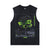 Fluorescent skeleton sleeveless t-shirt neon psychedelic skull cartoon vest creepy poster tank top in acid wash black