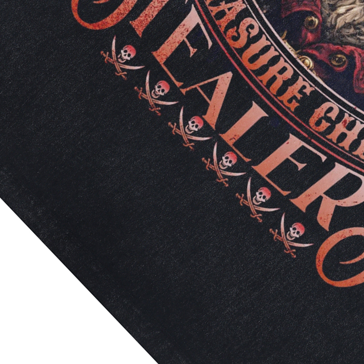 Pirate cat sleeveless t-shirt treasure slogan surfer vest retro poster tank top in acid wash black