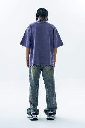 Creepy t-shirt brain slogan tee grunge top in blue