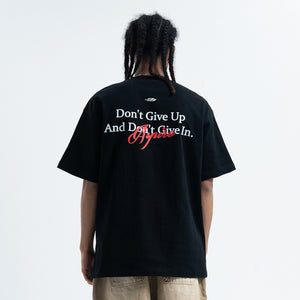 Motivational t-shirt dont give up slogan top retro tee in blue
