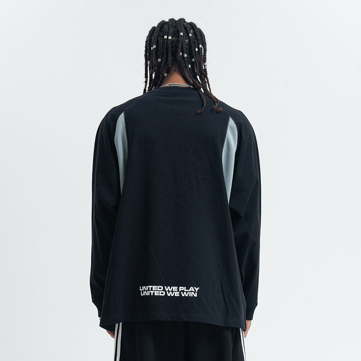 Racing top long sleeve patchwork top motorsports grunge jumper in blue