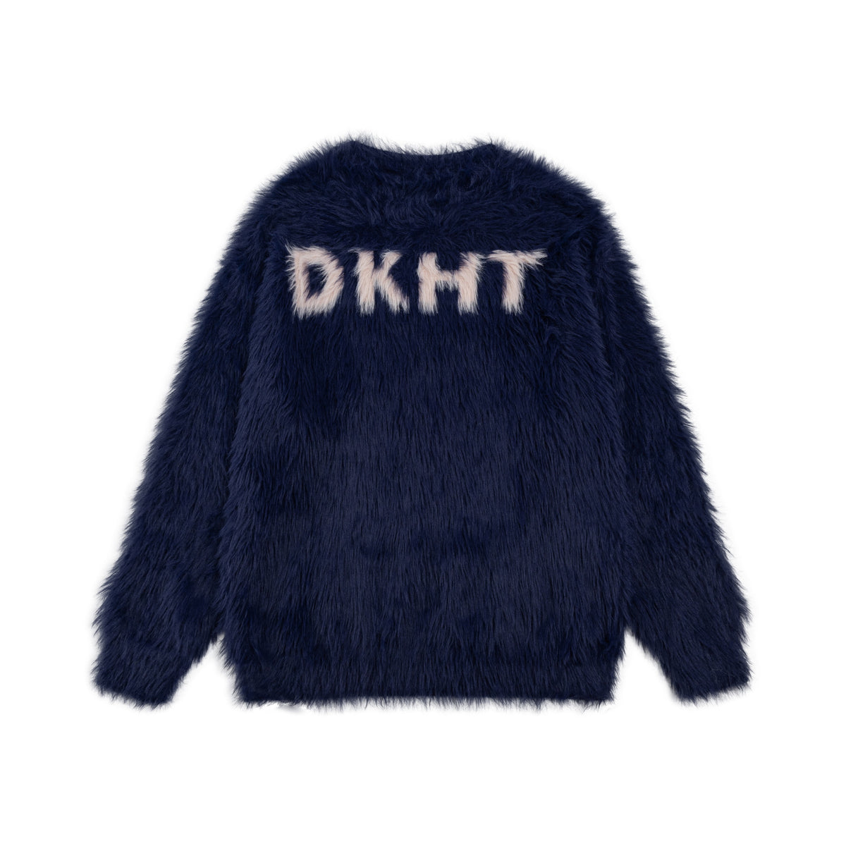 Fuck slogan sweater grunge knitted fluffy 90s inspired jumper blue