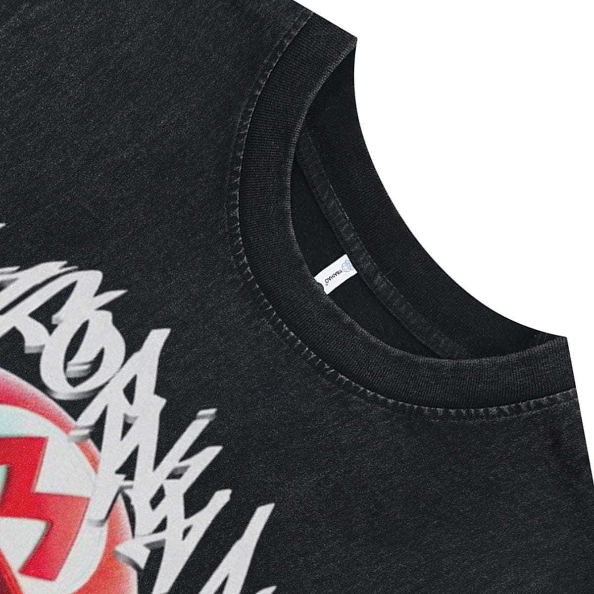 Super Mario sleeveless t-shirt vintage gamer vest 00s creepy cartoon tank top in acid wash black