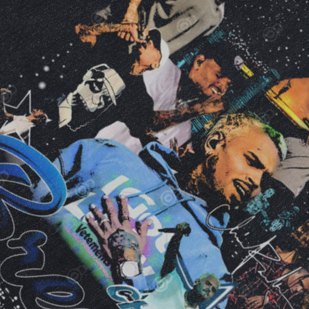 Chris Brown sleeveless t-shirt vintage Breezy vest hip-hop tank top in acid wash black