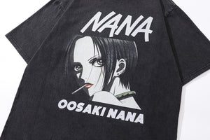 Vintage Nana t-shirt anime tee retro Japanese top in grey
