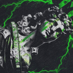 Eternity slogan sleeveless t-shirt gothic print vest statue saint cartoon tank top in acid wash black