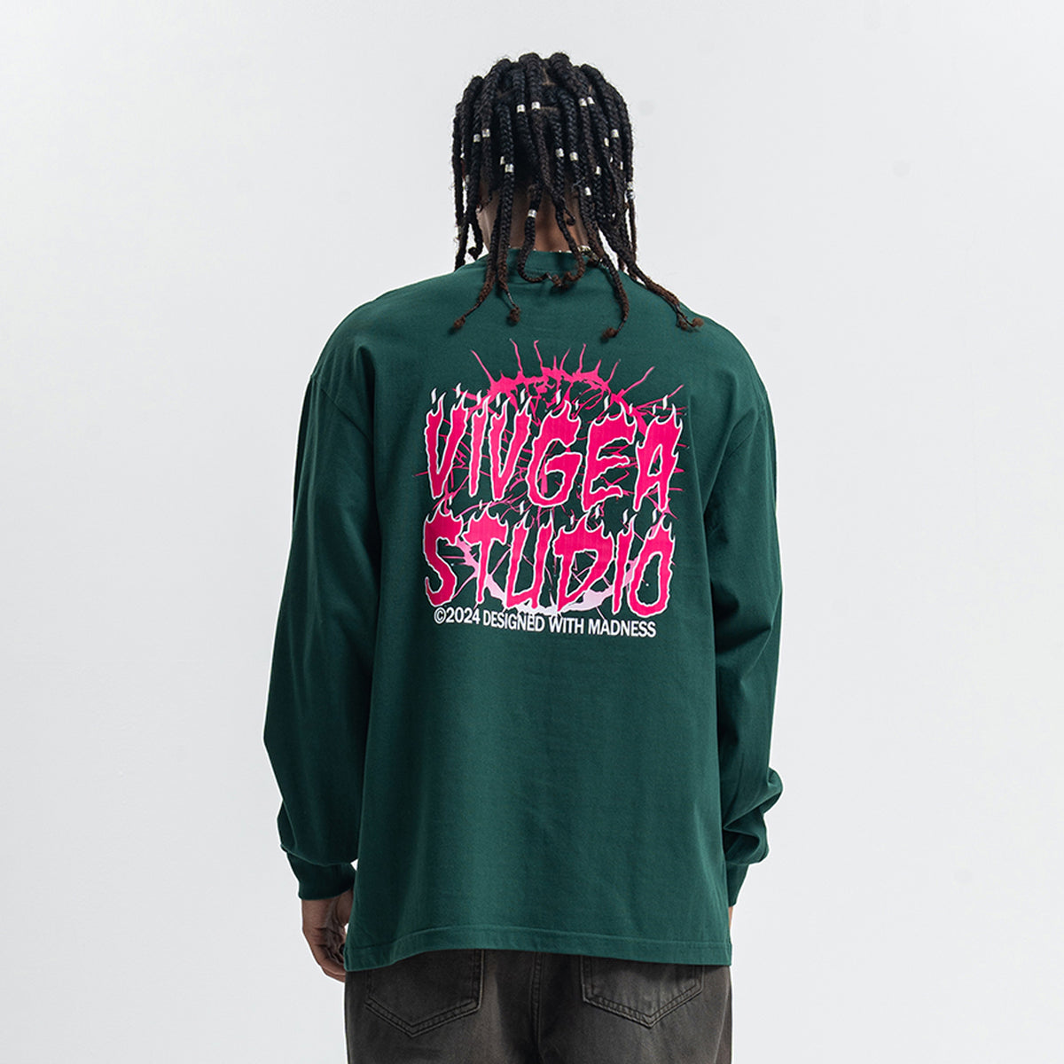 Psychopath slogan jumper long sleeve raver t-shirt grunge hip-hop top in brown