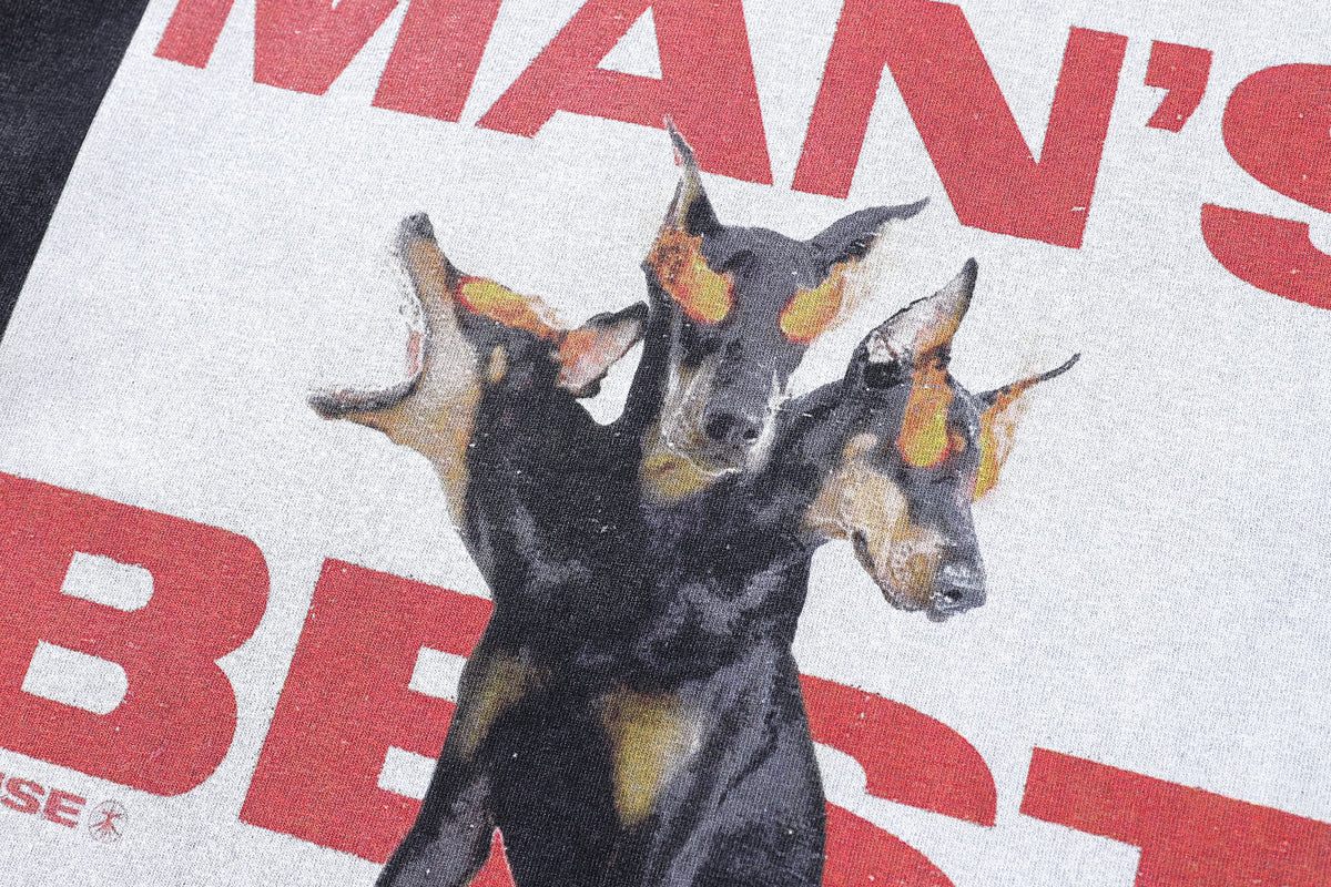 Doberman t-shirt dog print tee retro pinscher poster top in vintage grey