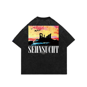 Anime t-shirt retro cartoon top Japanese tee in grey