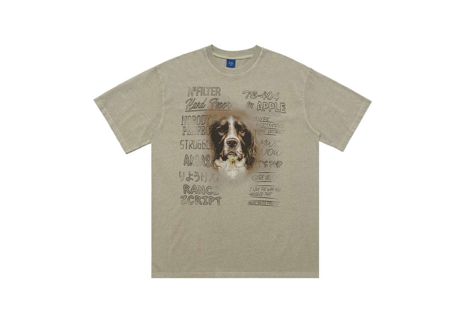 Dog t-shirt puppy print top retro cartoon tee animal jumper in cream