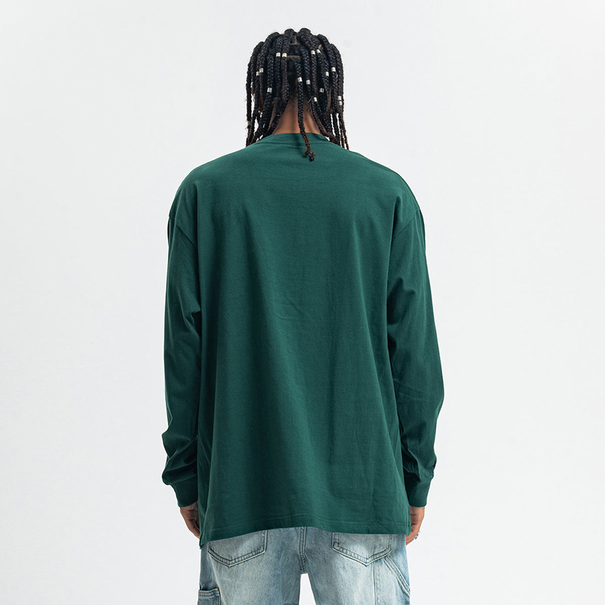 Danger slogan jumper skull print top 90s gothic poster long sleeve t-shirt in green