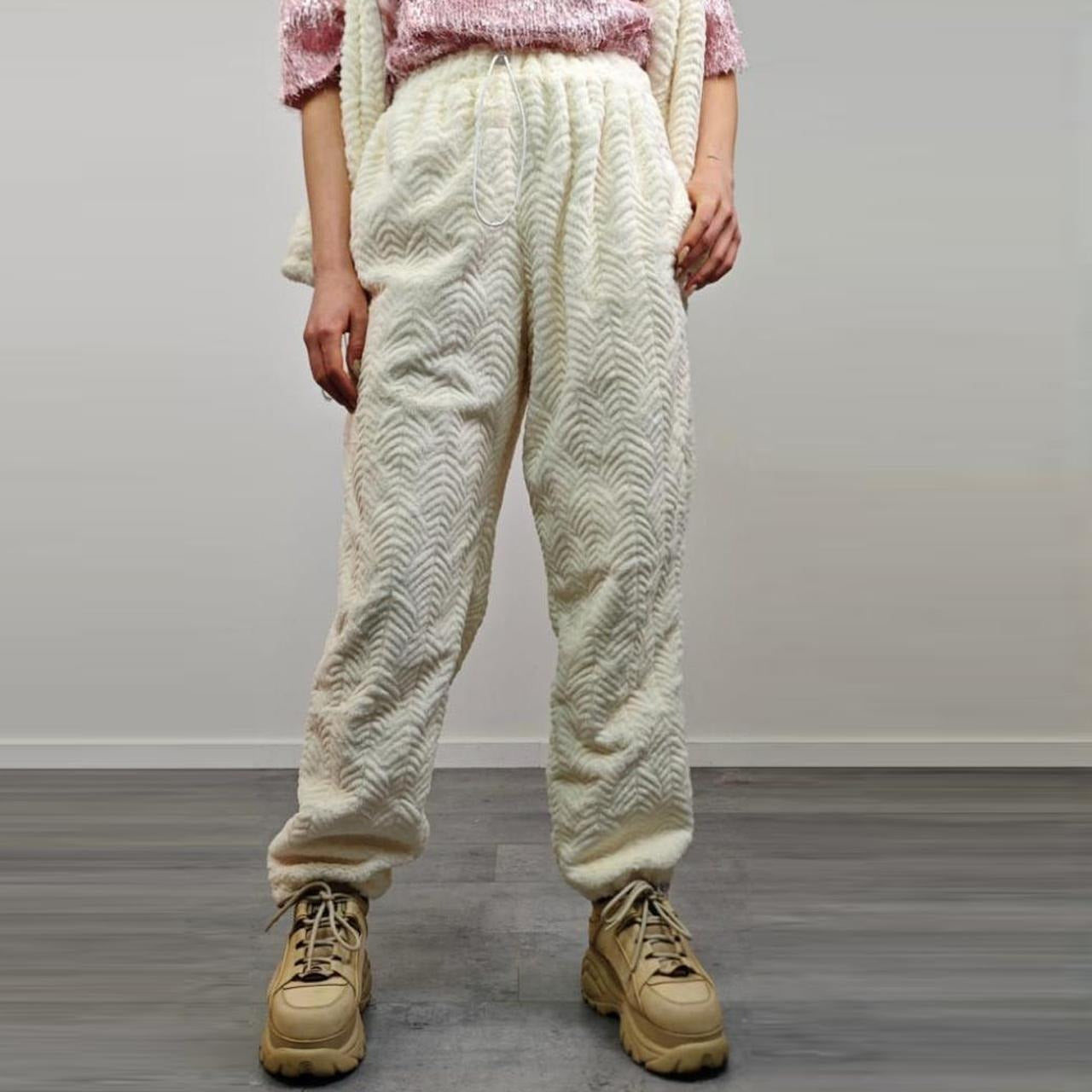 Fleece textured joggers beige track pants gold embellished trousers metallic hotpants rave overalls sports set burning man outfit festival
