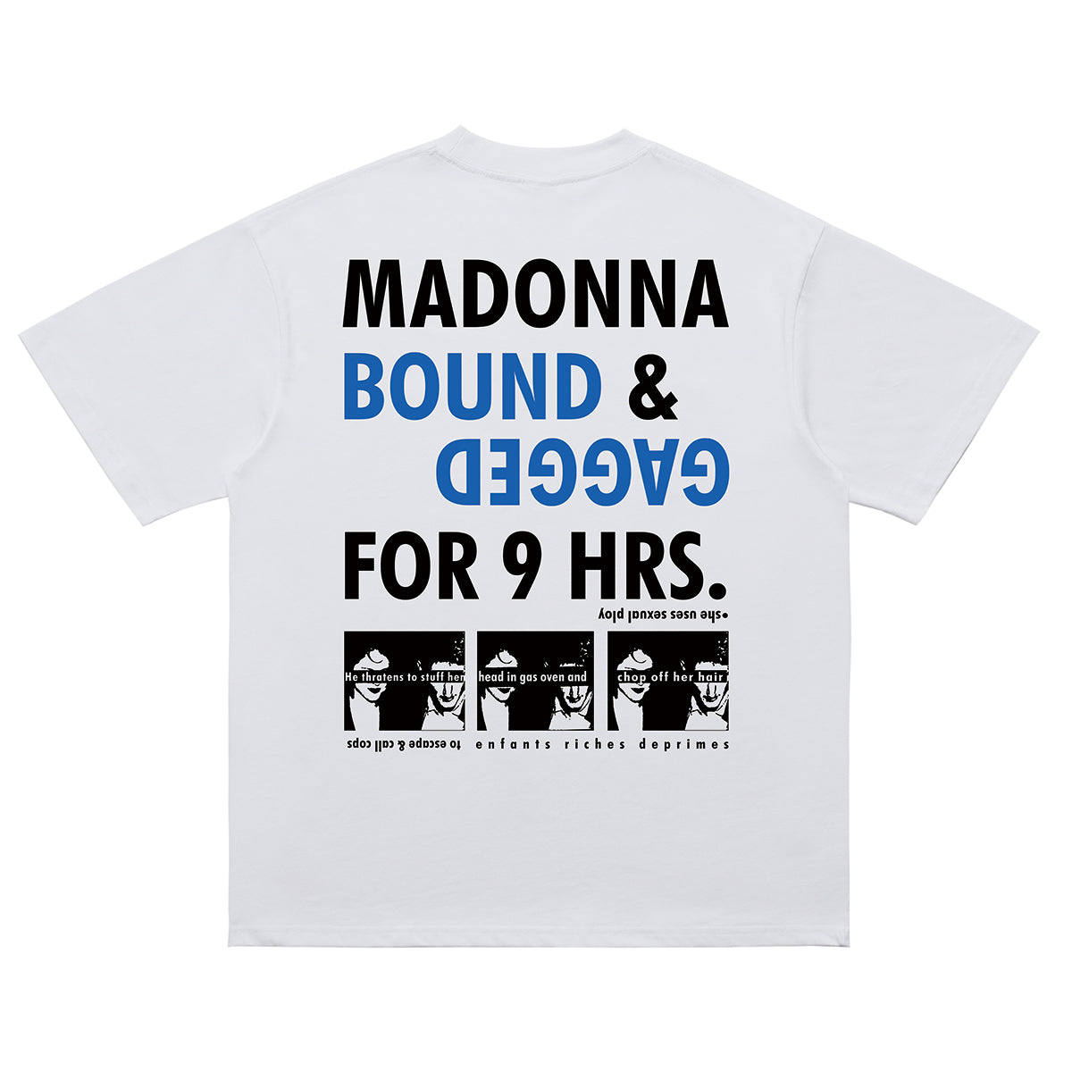 Bondage cartoon t-shirt creepy top in black