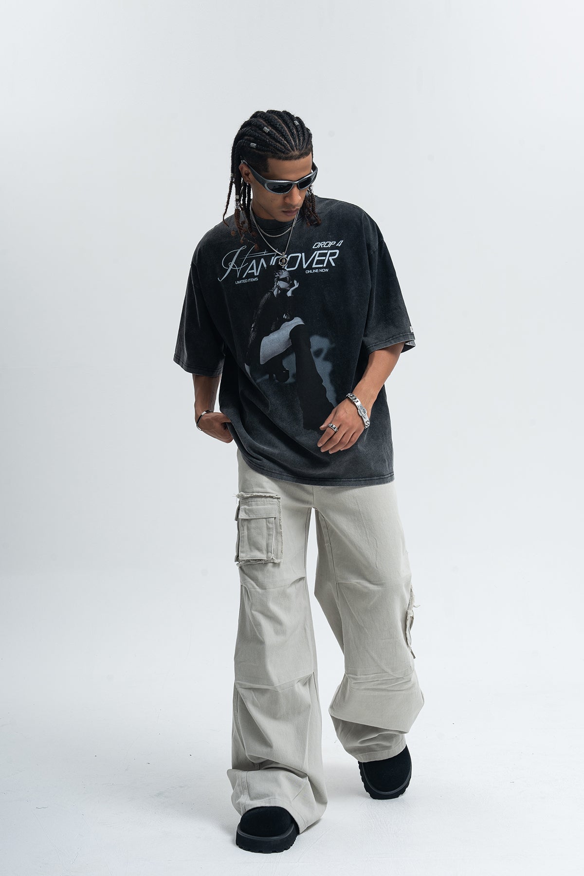 Hangover slogan t-shirt psychedelic girl print top y2k raver tee in Blue