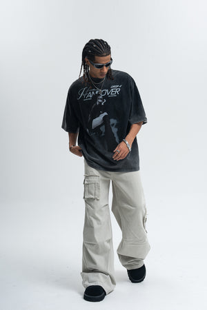 Hangover slogan t-shirt psychedelic girl print top y2k raver tee in Blue