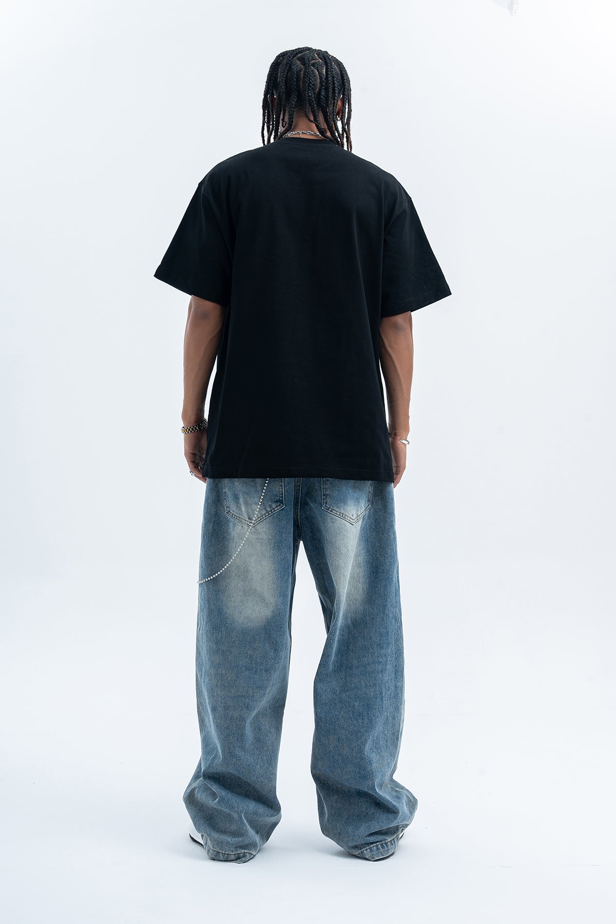 Emoji t-shirt robot tee psychedelic cartoon jumper in black