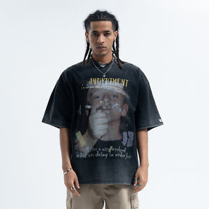 00s t-shirt skater top grunge hip-hop tee in black