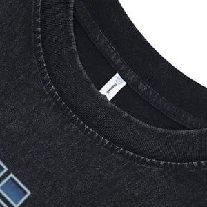 Cyborg sleeveless t-shirt robot cartoon surfer vest retro grunge slogan tank top in acid wash black