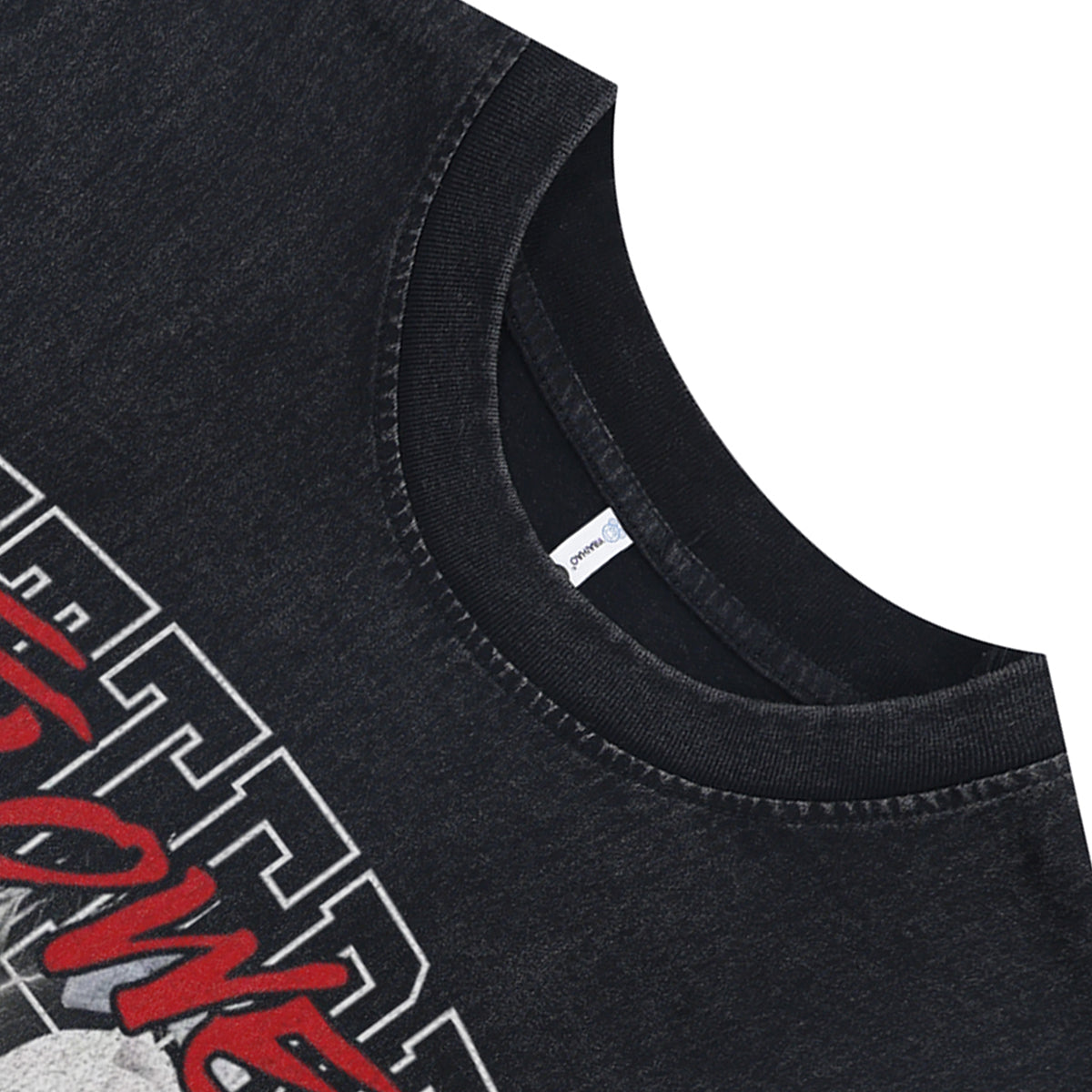 Preppy butterfly sleeveless t-shirt retro floral surfer vest flower print tank top in acid wash black