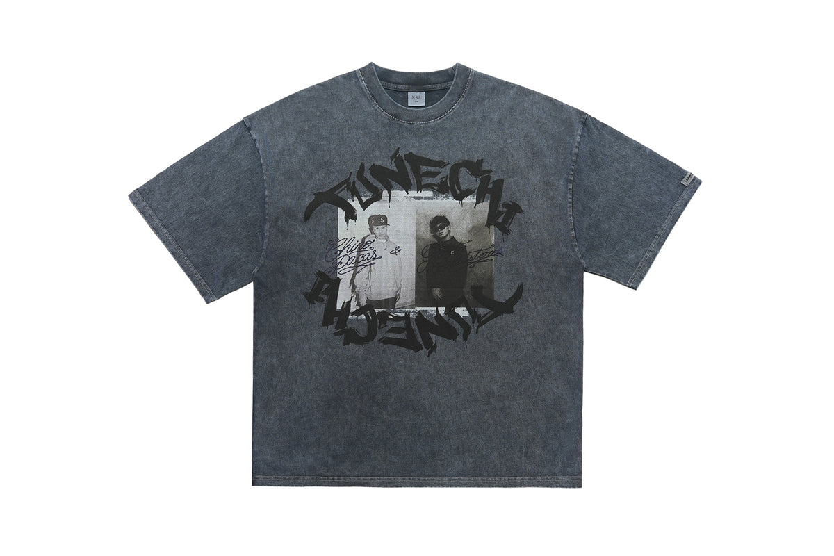 Vintage Tunechi t-shirt retro hip-hop tee grunge rapper top in grey