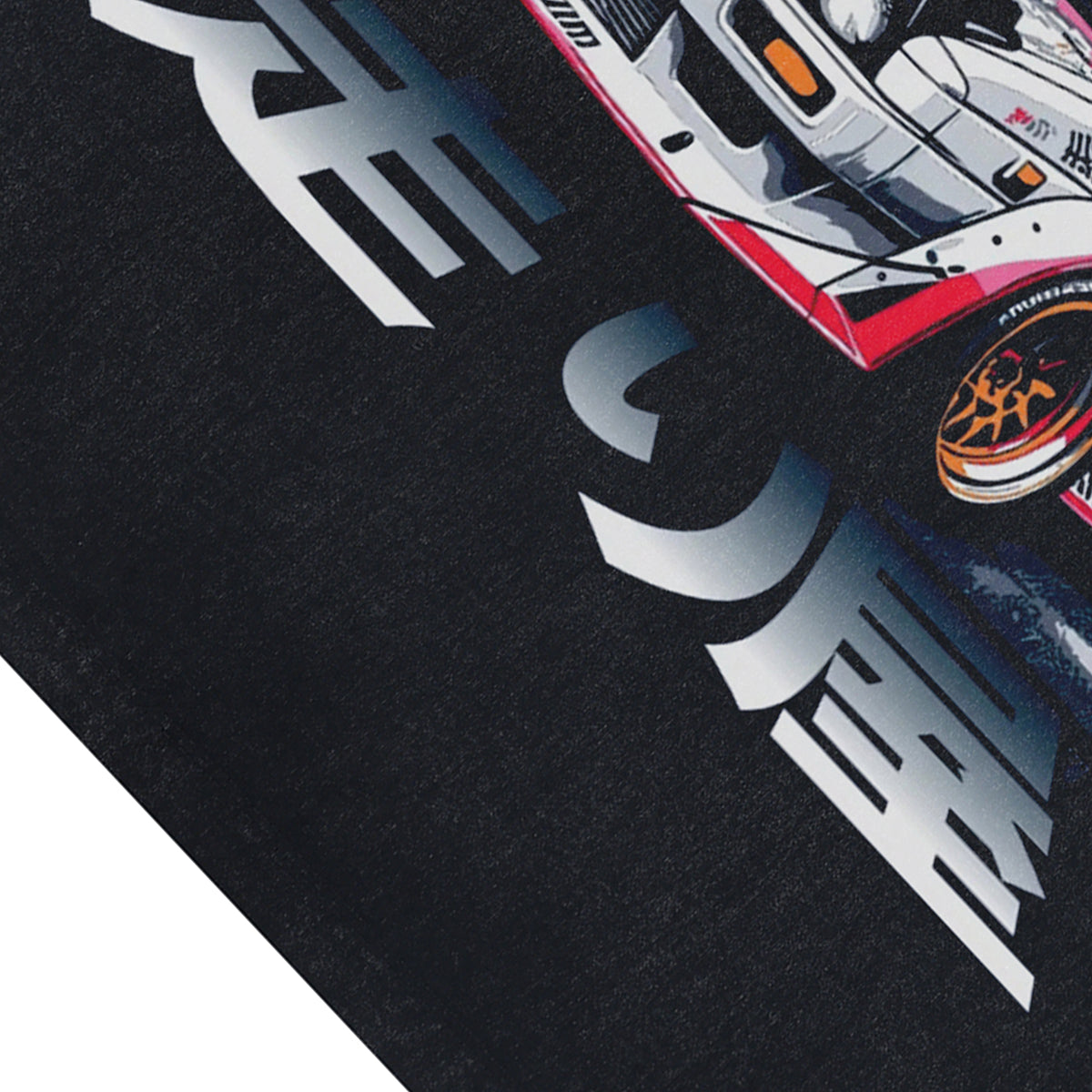 Japanese racing sleeveless t-shirt motorsports surfer vest retro car poster tank top in acid wash black
