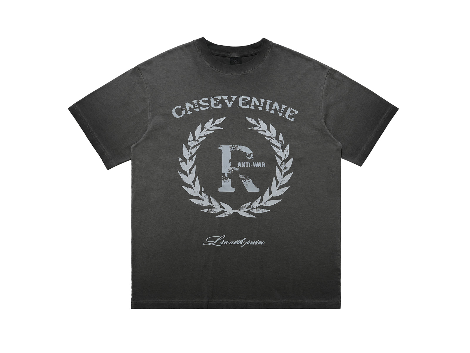 Anti war t-shirt peace slogan top hippie tee in grey