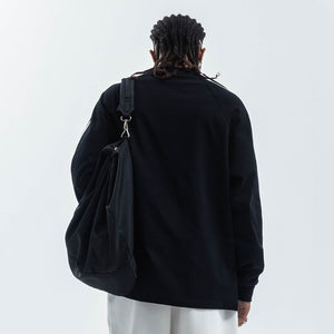 Racing top long sleeve motorsports t-shirt grunge striped jumper in black