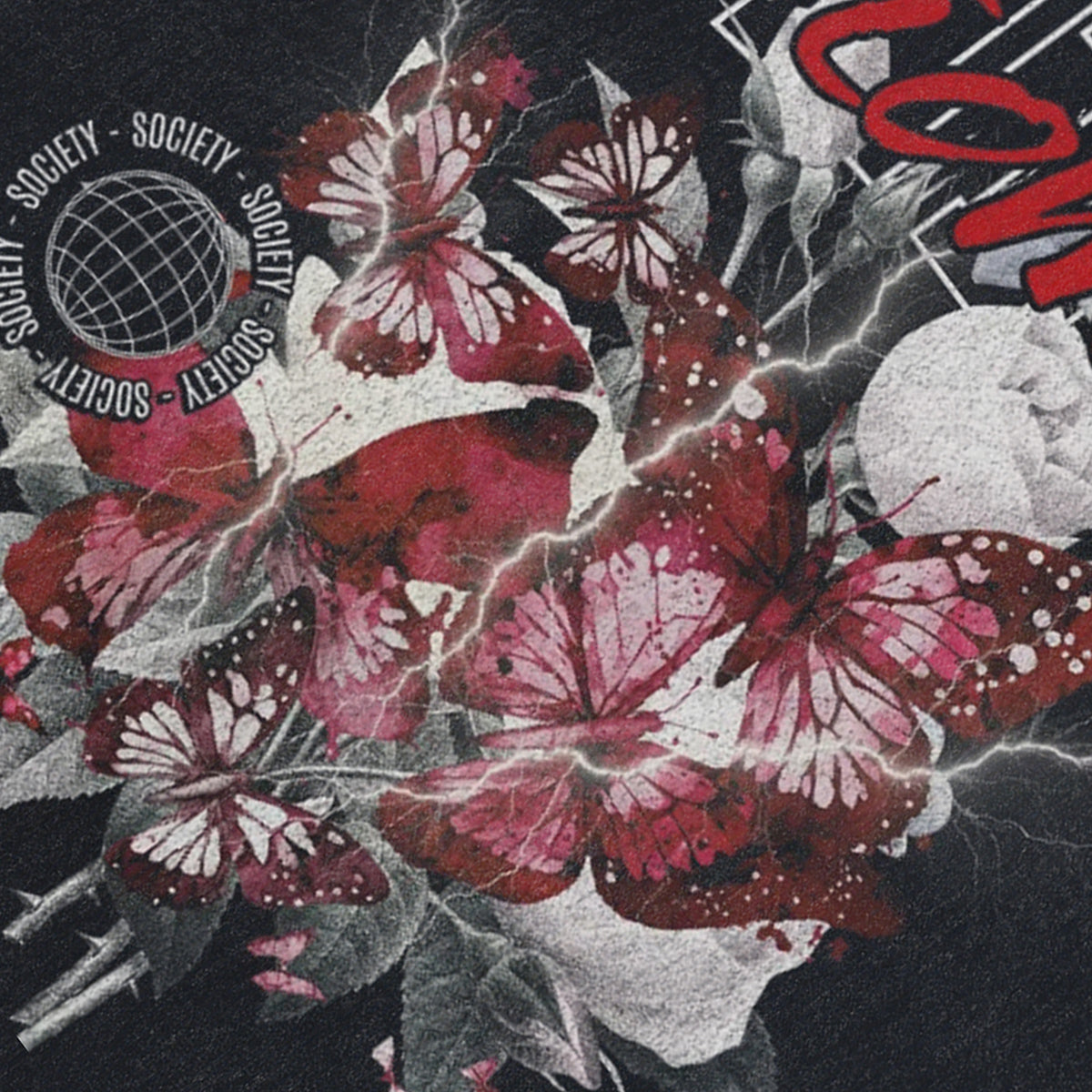 Preppy butterfly sleeveless t-shirt retro floral surfer vest flower print tank top in acid wash black