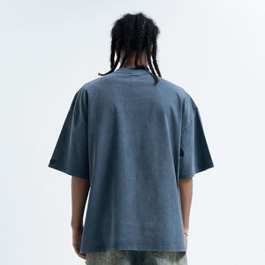 Blindfold t-shirt creepy girl top grunge punk tee in blue