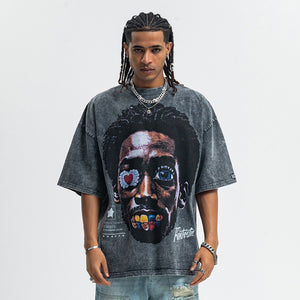 Vintage Kendrick Lamar t-shirt hip-hop top gangster tee in grey