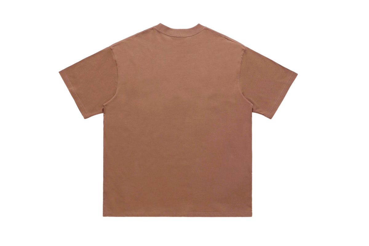Grunge graffiti t-shirt retro print top hip-hop tee in brown