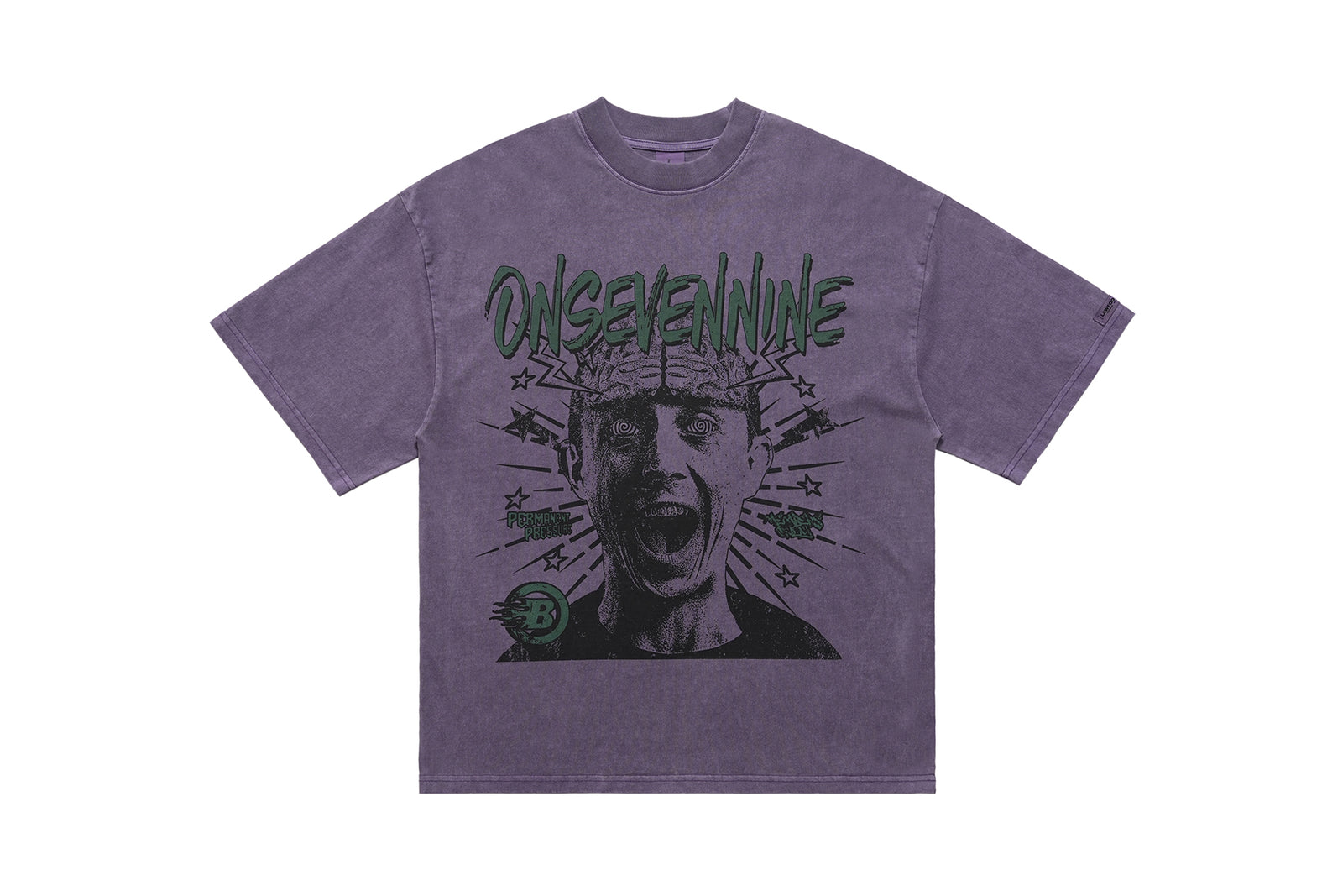 Psycho t-shirt creepy man print top brain tee in  grey