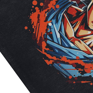 Anime hero sleeveless t-shirt vintage Japanese vest retro Goku cartoon tank top in acid wash black