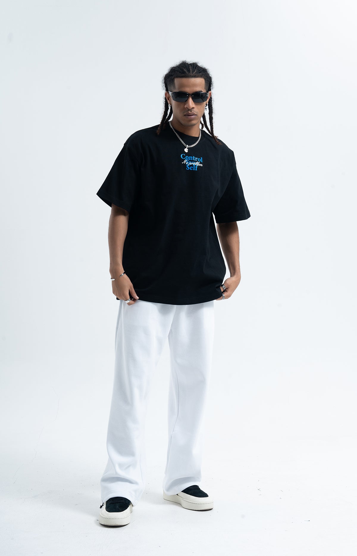 Control slogan t-shirt motivational top 90s tee in white