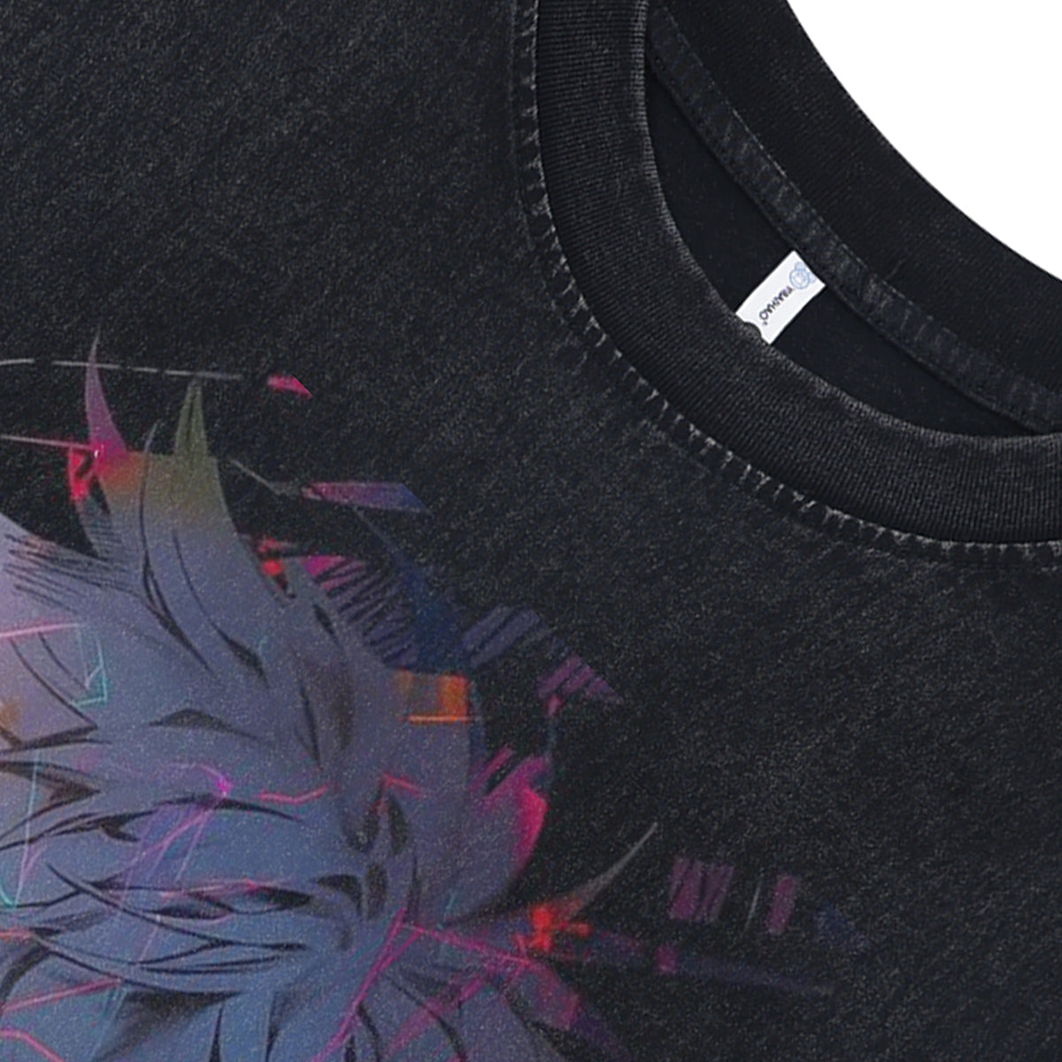 Sad boy sleeveless t-shirt vintage Japanese vest retro anime tank top in acid wash black