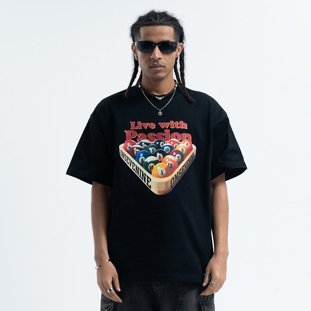 Pool game t-shirt retro gamer top grunge preppy tee black