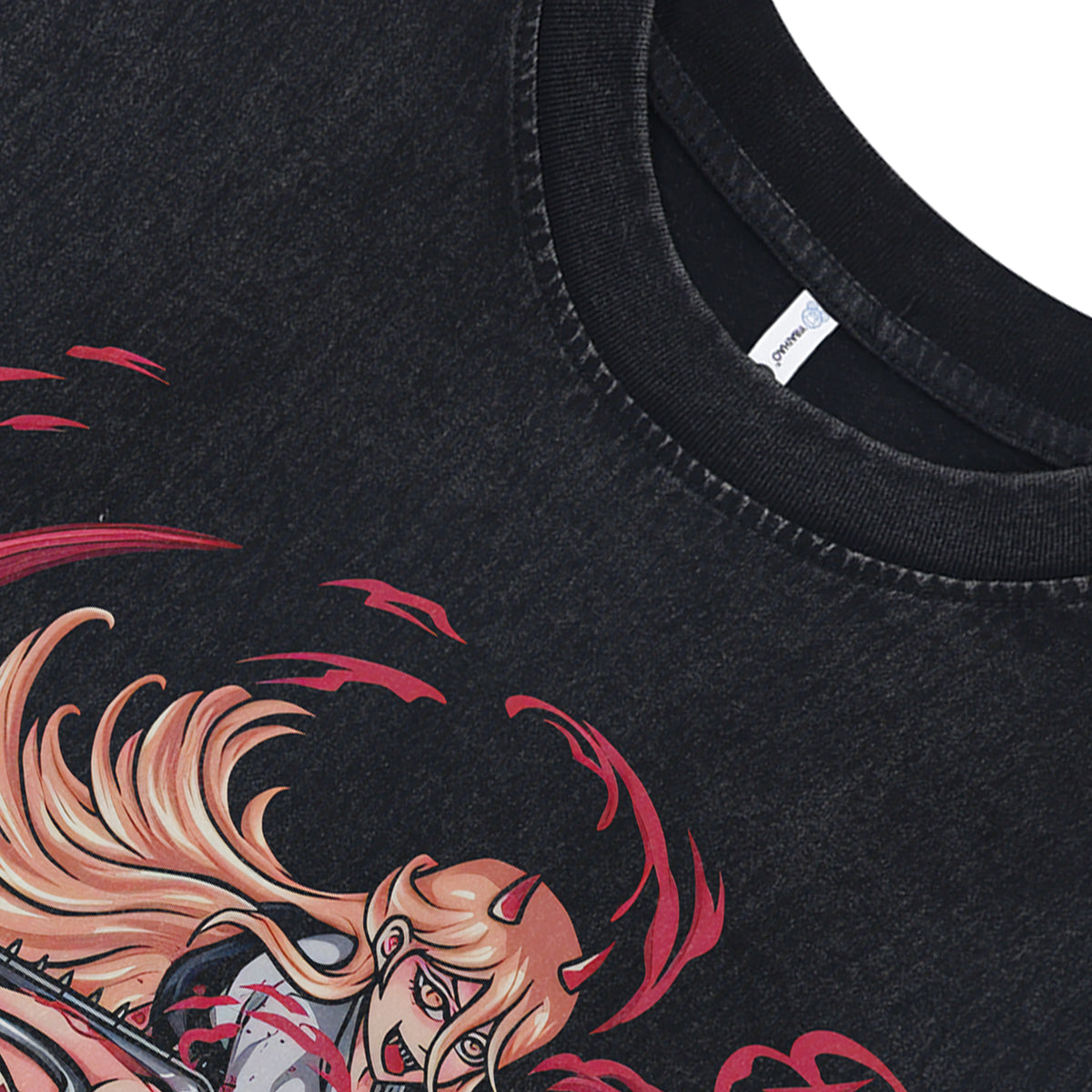 Jigsaw anime sleeveless t-shirt vintage Japanese vest creepy cartoon tank top in acid wash black