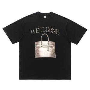 Birkin bag t-shirt 00s top Y2k tee in white