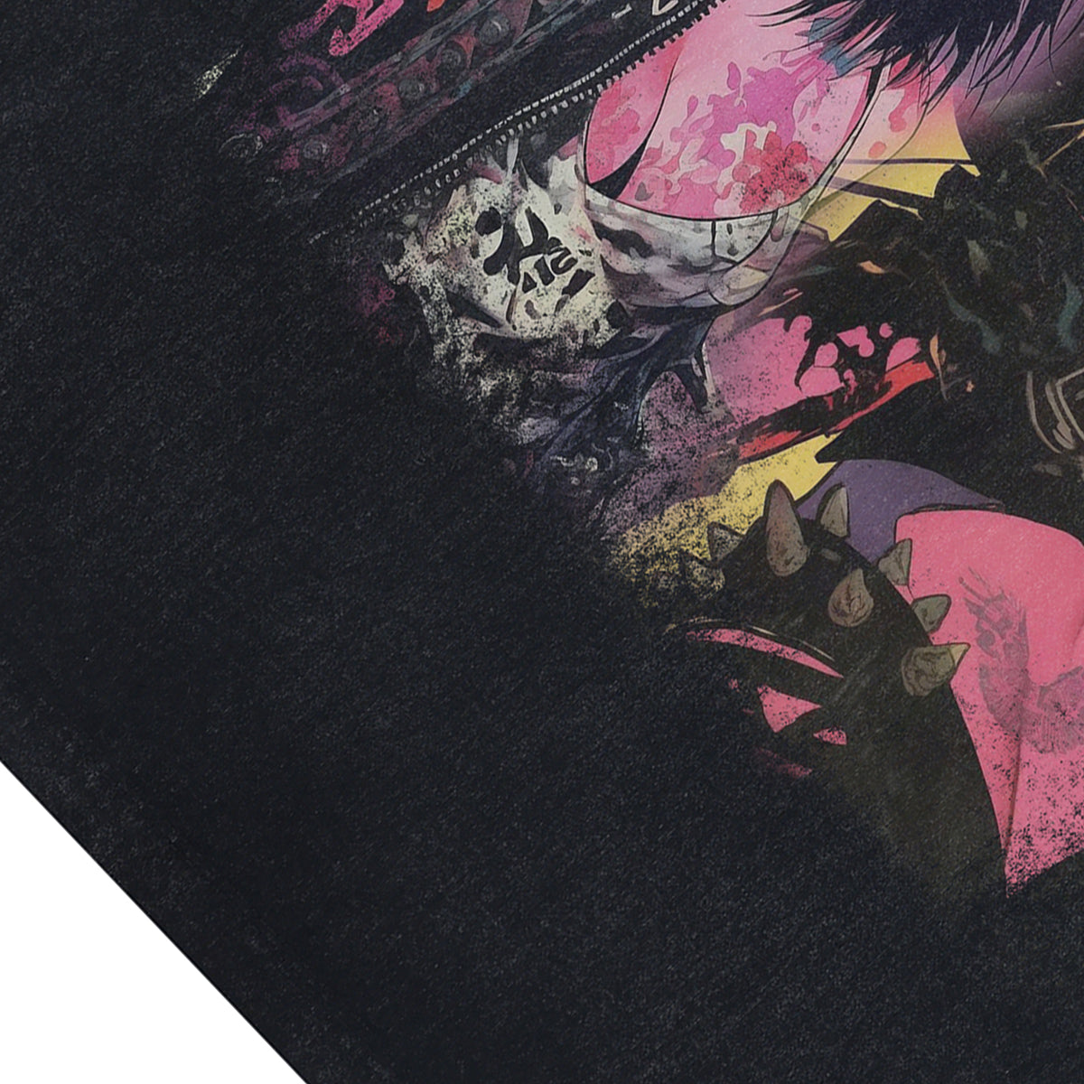 Anime devil cartoon sleeveless t-shirt Japanese poster surfer vest 00s retro Manga tank top in acid wash black