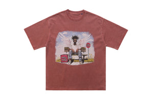 Dead rapper t-shirt hip-hop tee angel print top in grey