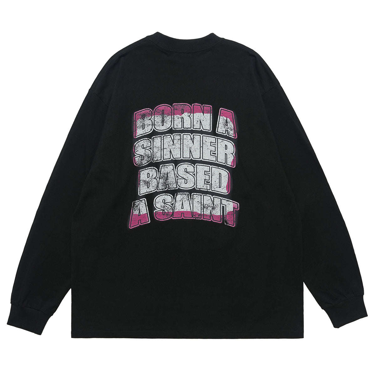 Saint print long sleeve top neon graffiti jumper grunge religion t-shirt in white