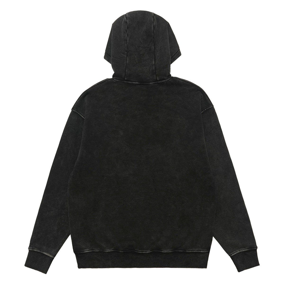 Creepy print hoodie gothic pullover retro cartoon jumper in vintage acid grey